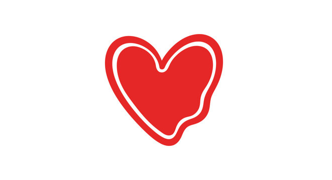 Stylized red heart icon with thick layered border.