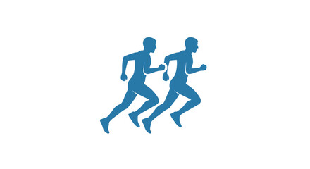 Obraz premium Two Men Running Side by Side.