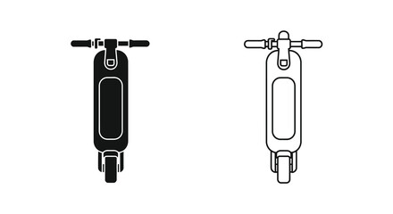 Naklejka premium Electric Scooter Outline Black And White Silhouette