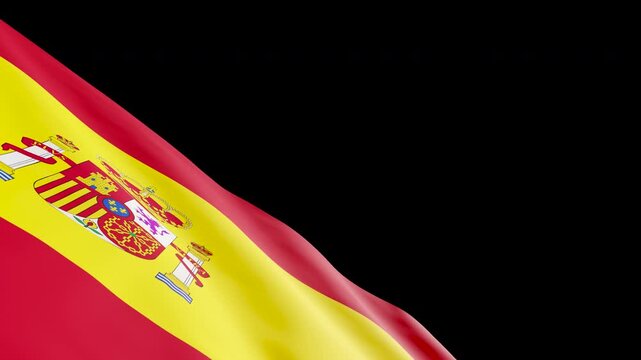 Spanish Flag Waving with Alpha Channel Transparent Background