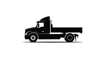 Obraz premium Dump Truck Silhouette Against White Background vehicle