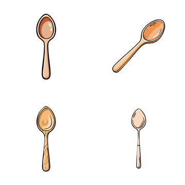 Wooden Spoon Collection for Cooking and Serving Food Items