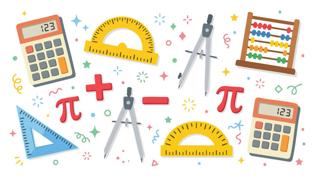 Collection of Math Tools and Symbols for Education.