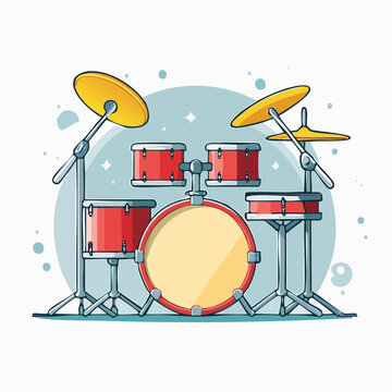 Red Drum Set Illustration