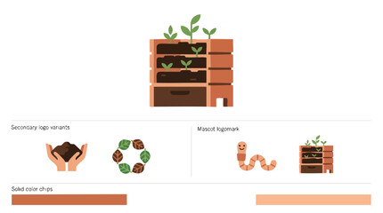 Obraz premium Composting process with worms and organic waste for sustainable gardening.