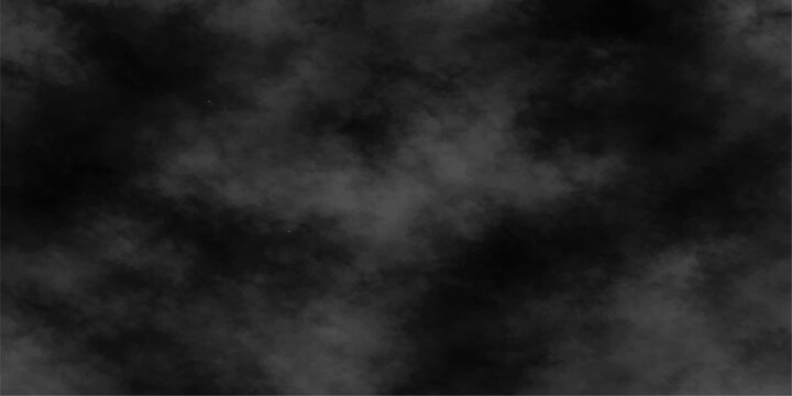 Abstract motion of dark smoke and steam textures floating like a night storm cloud against a black background