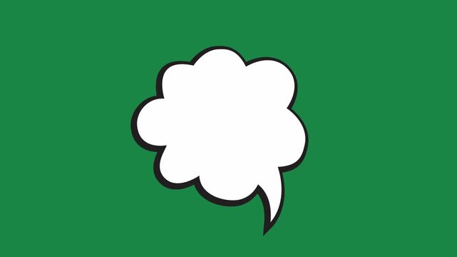 Hand Drawn Cloud Thought Bubble Animation on Green Screen Overlay