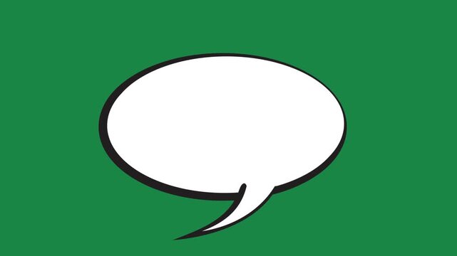 Hand Drawn Oval Speech Bubble Animation on Green Screen Overlay