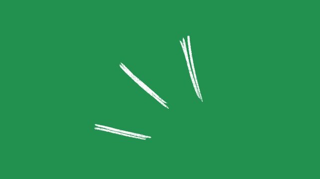 Hand Drawn White Accent Blast Lines Animation on Green Screen Overlay