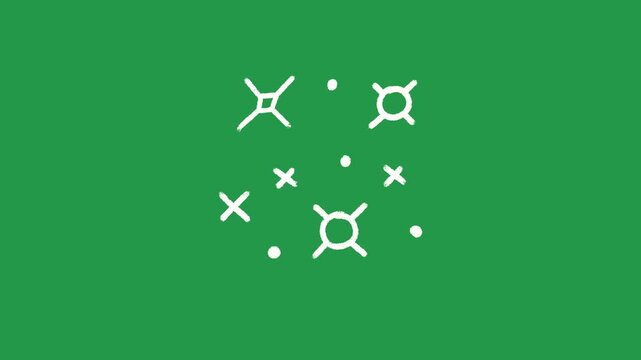 Hand Drawn Magic Sparkle and Twinkle Star Animation on Green Screen Overlay