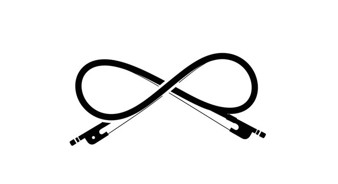 Audio cables forming an infinity symbol loop.