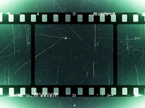 Vintage analog cinema frames featuring heavy surface wear and dusty textures for creative projects seeking a nostalgic atmosphere through authentic aged negative celluloid strip visual effects