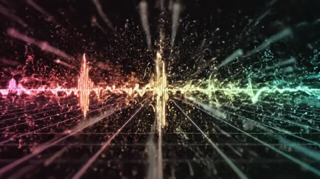 Glowing digital spectrum animation background with vibrant visuals and dynamic motion suitable for various projects