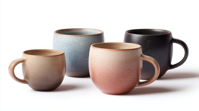 Assorted coffee cup sizes isolated on a white background