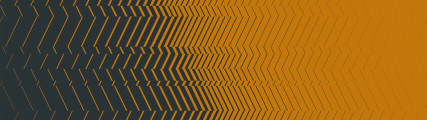 Naklejka na ściany i meble Dynamic sienna abstract geometric gradient diagonal banner with transition effect, Slanted thick to thin stripe vanish brutalism backdrop, Halftone vector striped linear pattern