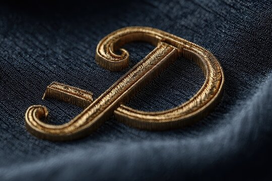 Premium identity emblem: refined monogram design with serif typography and metallic finish