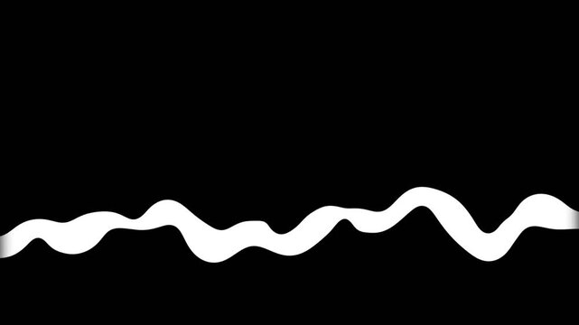 Abstract white wavy line on a black background.