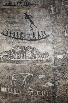 Rock art of Khakassia. Petroglyphs. Estampage. Russia
