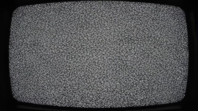 Retro television static screen with horizontal black and white bars, vintage broadcast interference