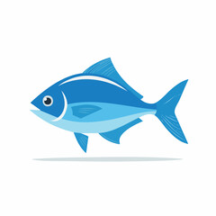 Fototapeta premium Stylized Blue Fish Illustration