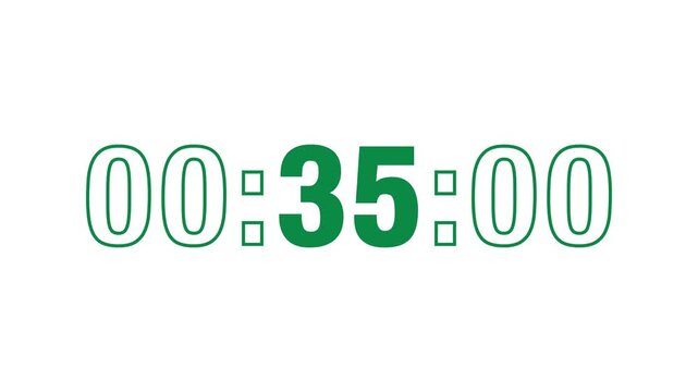 Sporty 40-second countdown timer in bold green type on white, with the seconds in solid fill and minutes and centiseconds in outline, evoking the high-energy aesthetic of premium sports branding.