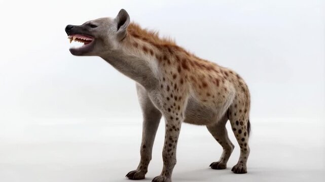Curious hyena approaches the camera with playful curiosity in a series of frames