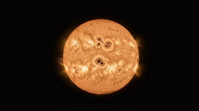 A detailed view of solar activity on the sun's surface