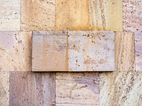 armenian pink tuff outdoor wall tiles on building