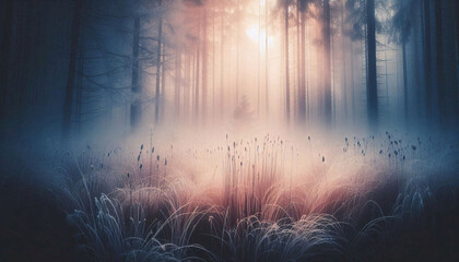 Fototapeta premium Forest mist ash
