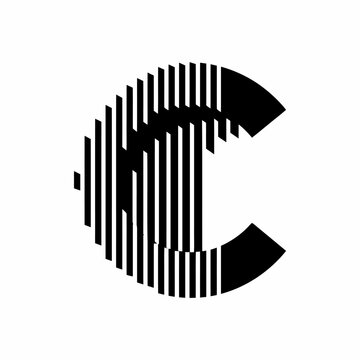 Black letter C barcode logo.