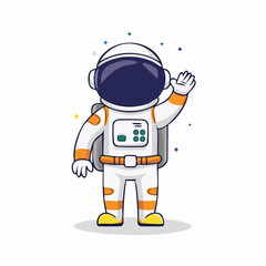 Fototapeta premium Cute Astronaut Waving Hello
