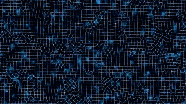 Dynamic blue mesh waves creating fluid patterns in motion