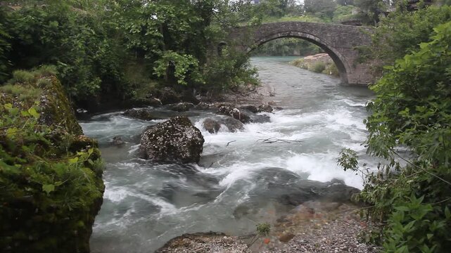 Old Ottoman bridge in Podgorica, capital of Montenegro