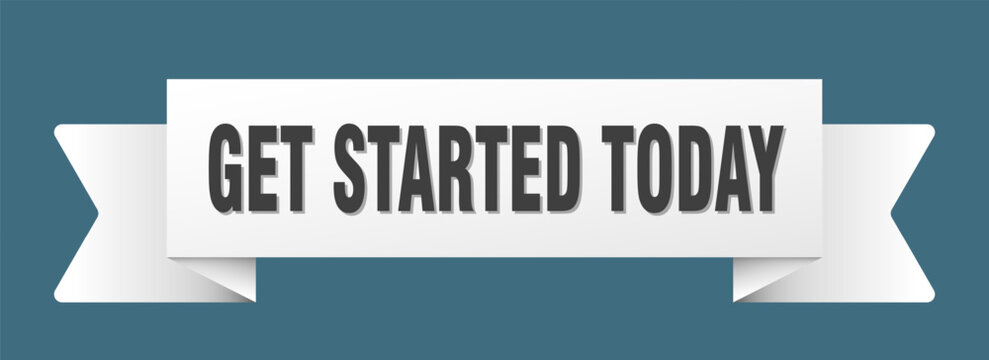 get started today ribbon isolated on transparent background. get started today ribbon