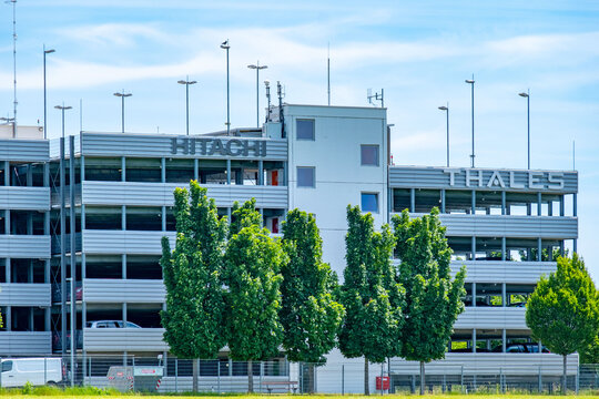 THALES Industrial corporate building, information systems Aerospace defense, French multinational technology Thales Group company in aviation, space security marine applications, Feuerbach, GERMANY