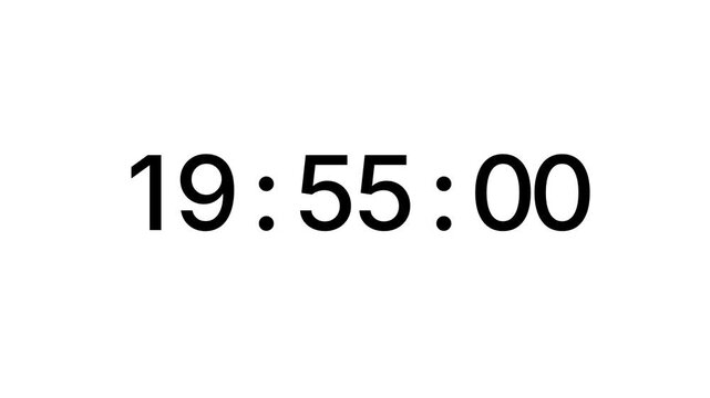 From 20 minute to 19 minute countdown timer white background