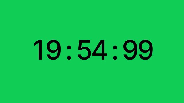 From 20 minute to 19 minute countdown timer green screen chroma key background