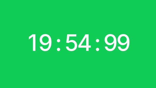 From 20 minute to 19 minute countdown timer green screen chroma key background