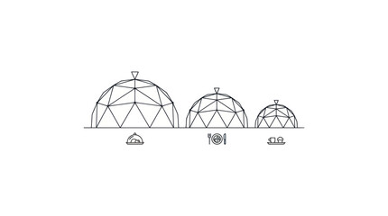 Minimalist Geodesic Dome Food Concept Vector © Vectors