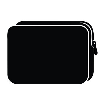 Flat lay bag with zipper, vector illustration, isolated on white.