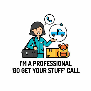 Courier Service Illustration with a Professional Helper for Moving Logistics and Personal Delivery Assistant Needs