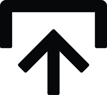 Upload outbox send up arrow icon in minimalist line art style