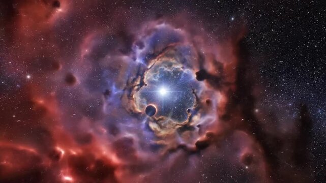 Crescent Nebula space flight exploration shows stunning views and details of distant space phenomena