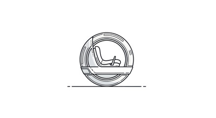 Futuristic Monowheel Vehicle Outline Icon © ONE