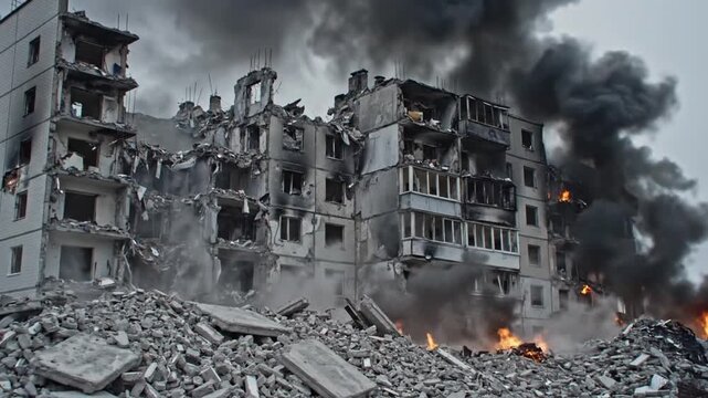 Bombing attack on building in Ukraine leaves destruction and chaos in aftermath of VSRExport escalation