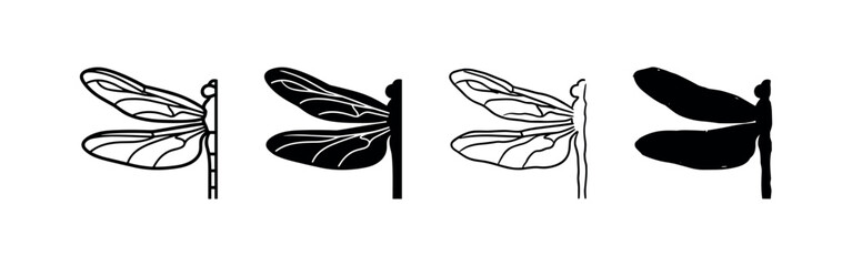 Dragonfly Wing Icons: Outline and Silhouette Variations © liubomir118809