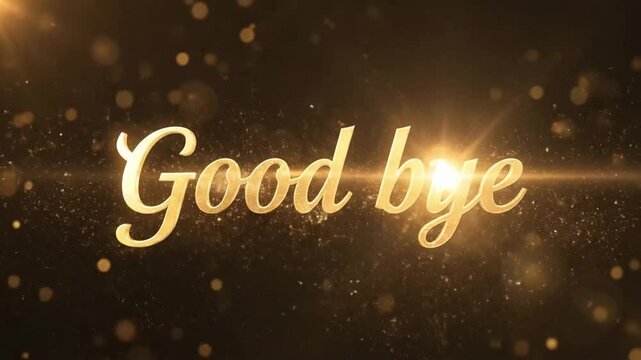 Good bye text banner animation showing a creative outro for videos and projects