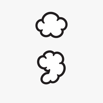 Minimalist cloud outline illustration vector