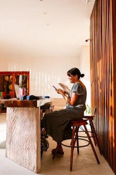 Woman Phone Front Desk