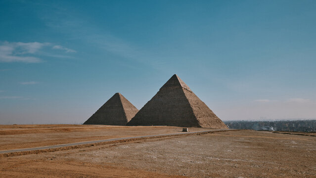 Explore the pyramids of Egypt in North Africa during daytime